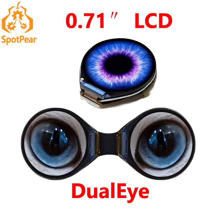 Diy Electronics Kits - Waveshare 0.71inch Double Eye Round LCD
