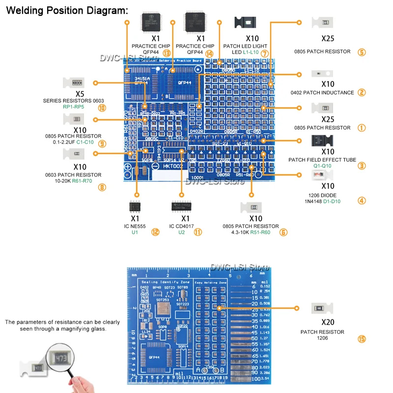 SMD/SMT Components Soldering P - огляд і ціна Pcb Etching Kit