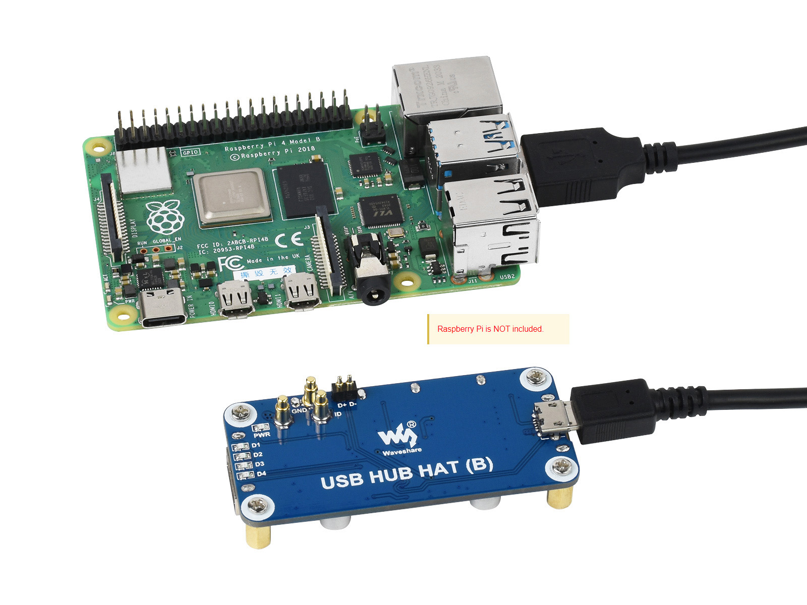 Waveshare USB HUB HAT (B) 4x p - огляд і ціна Raspberry Pi Zero