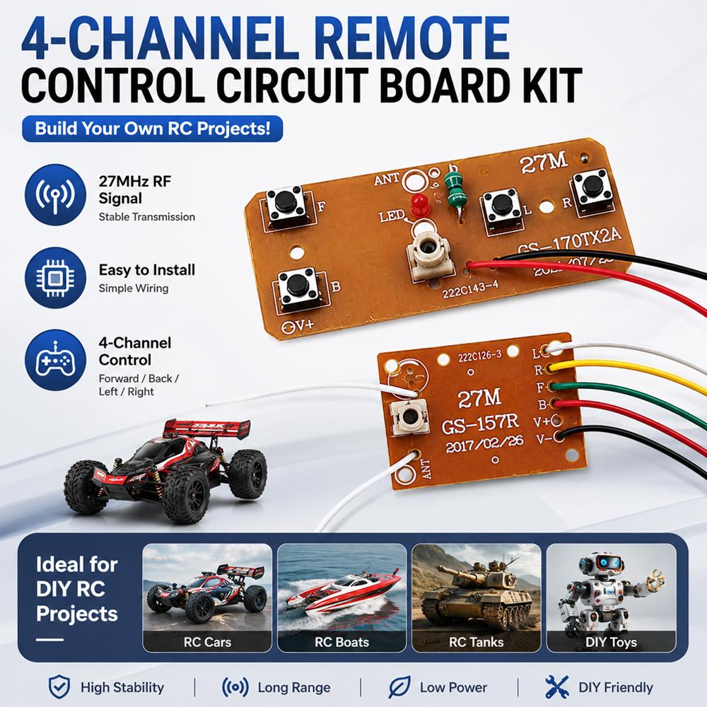 27MHz Remote Control Kit 4CH W - огляд і ціна Diy Electronic Modules