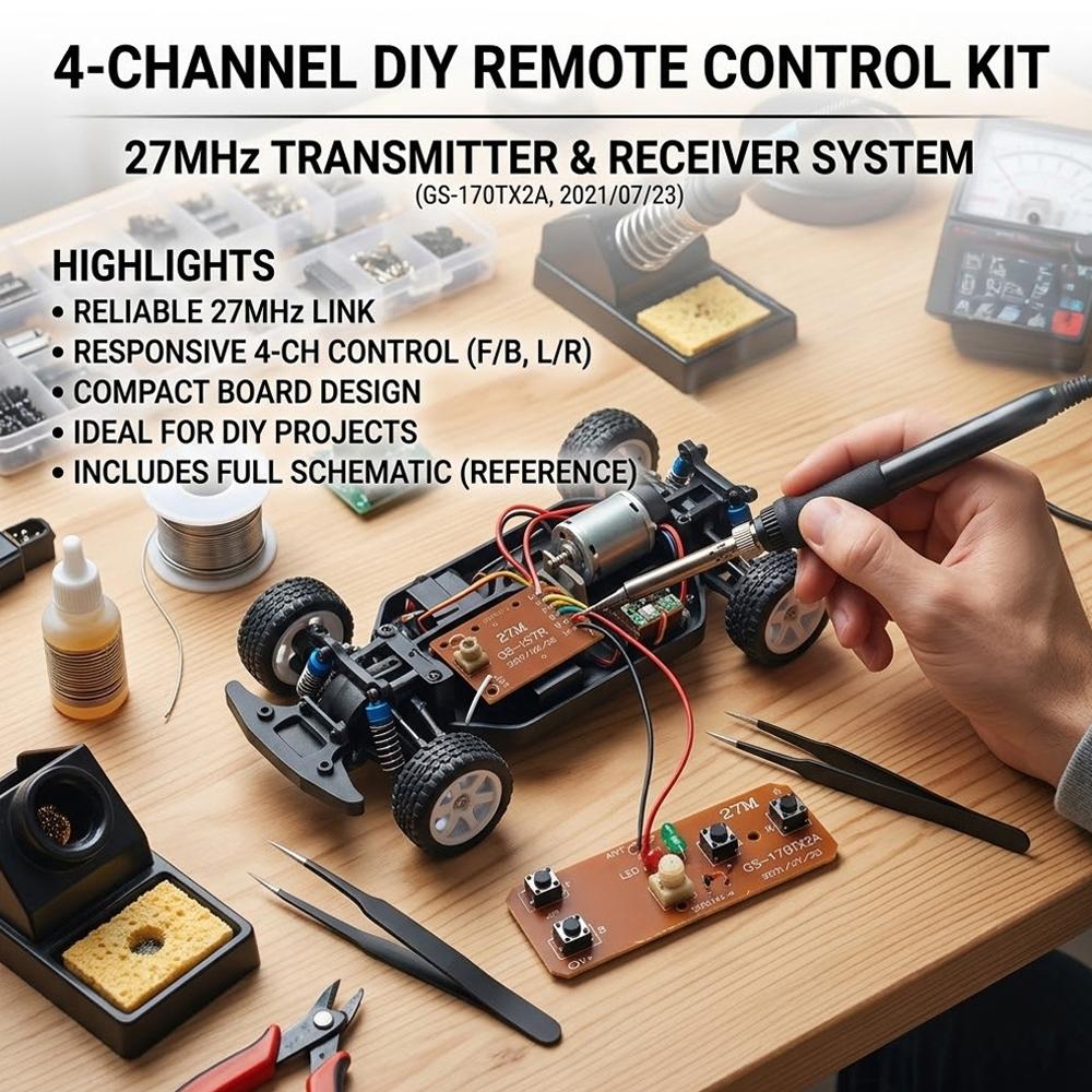 27MHz Remote Control Kit 4CH W - огляд і ціна Diy Electronic Modules