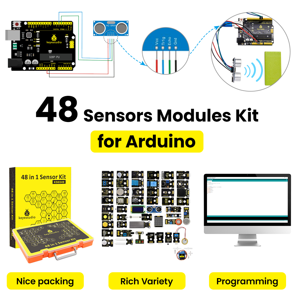 Keyestudio 48 in 1 Sensor Star - огляд і ціна Arduino Uno Starter Kit