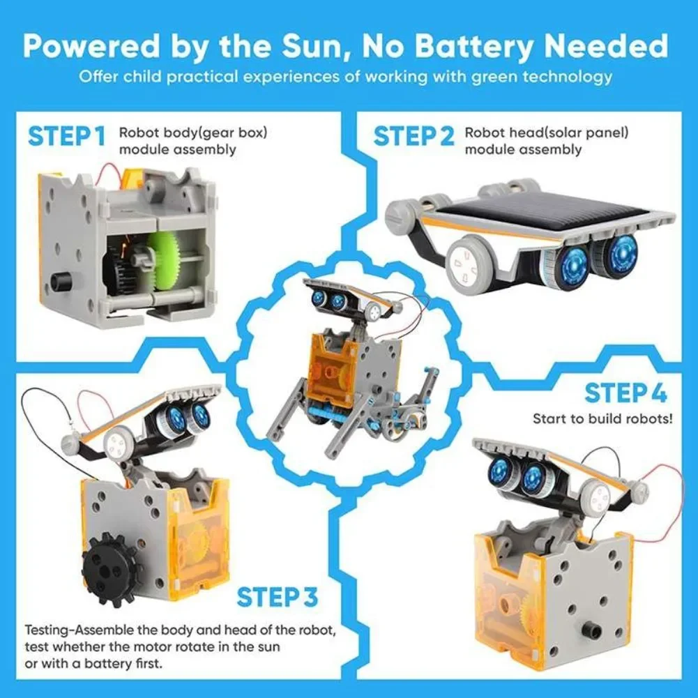 13 in 1 Solar Powered Robot Sc - огляд і ціна Diy Electronics Gifts